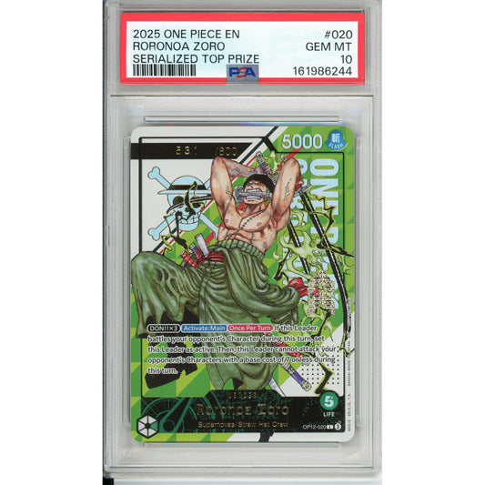 One Piece Graded: Roronoa Zoro 2025 #20 Serialized Top Prize