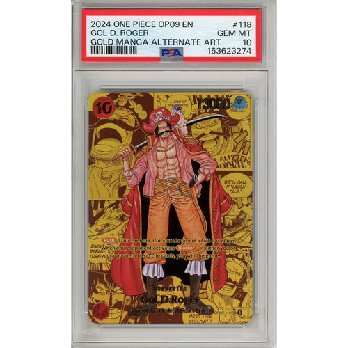 One Piece Graded: Gol D. Roger OP09-118 Gold Manga Alt Art PSA 10