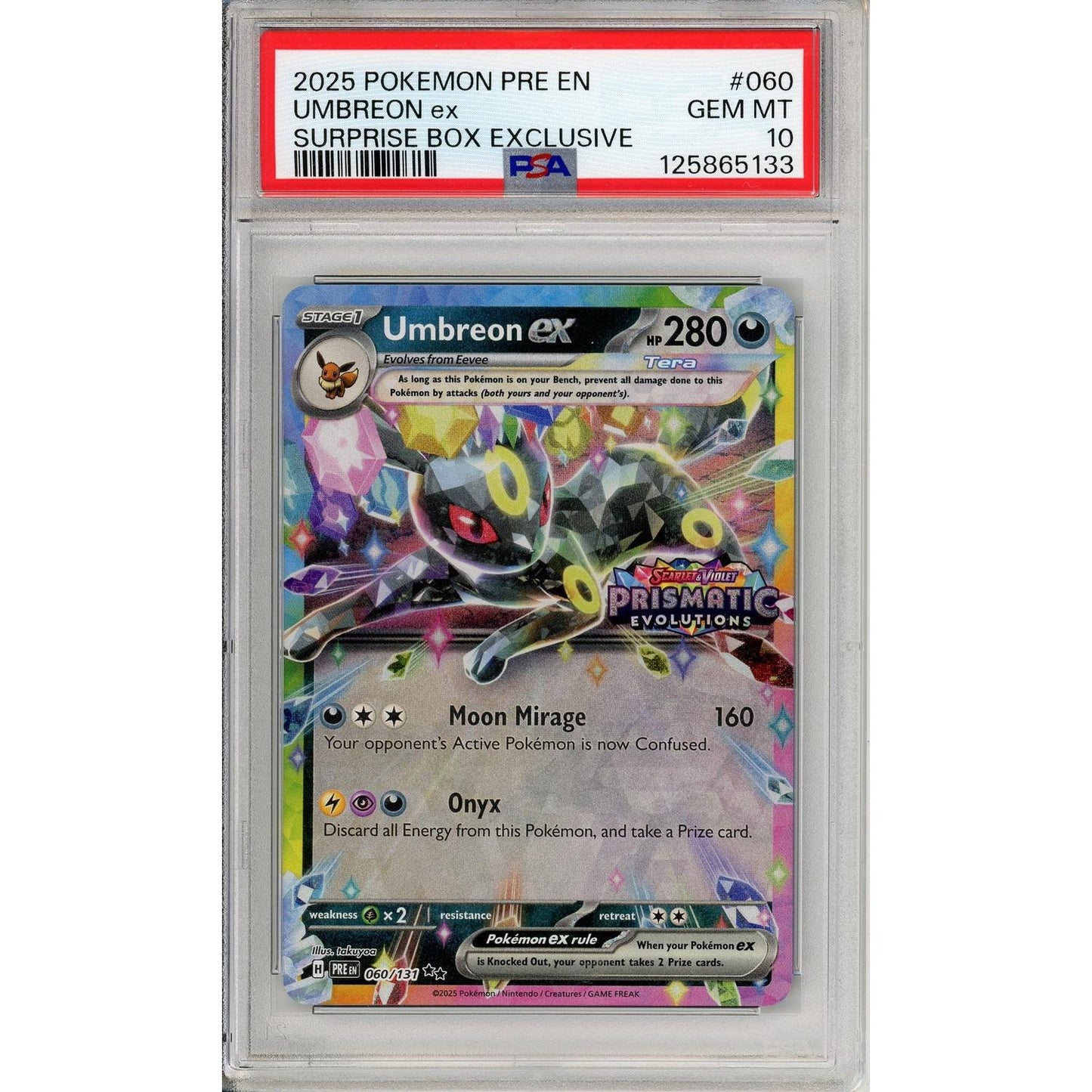 Pokemon Graded: Umbreon ex 60/131 Prismatic Evolutions Surprise Box Stamped (2025) PSA 10