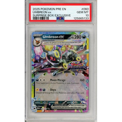 Pokemon Graded: Umbreon ex 60/131 Prismatic Evolutions Surprise Box Stamped (2025) PSA 10