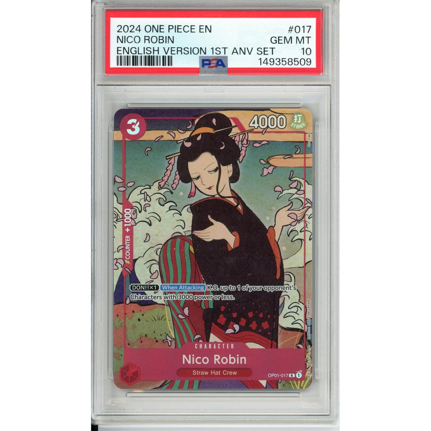 One Piece Graded: Nico Robin OP01-017 1st Anniversary Set (2024) PSA 10