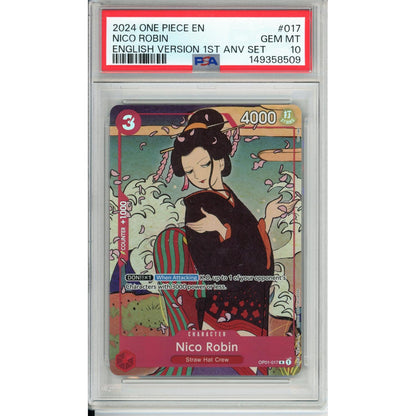 One Piece Graded: Nico Robin OP01-017 1st Anniversary Set (2024) PSA 10