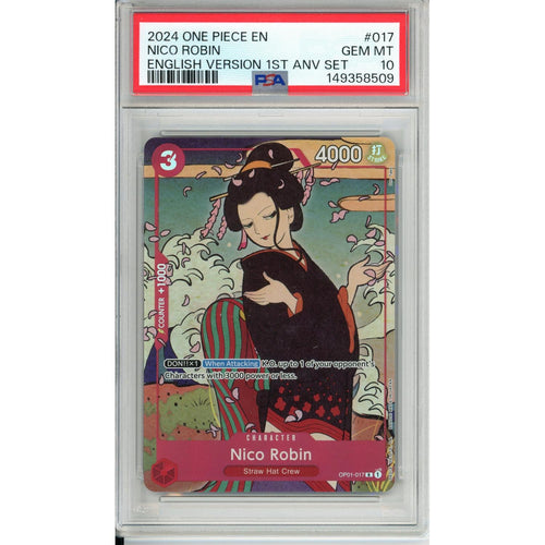 One Piece Graded: Nico Robin OP01-017 1st Anniversary Set (2024) PSA 10