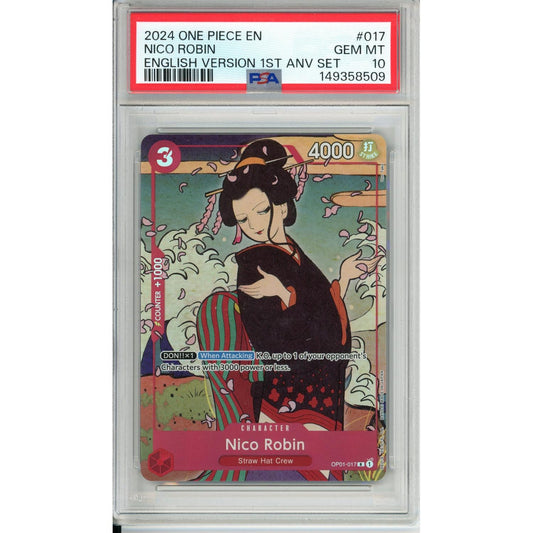 One Piece Graded: Nico Robin OP01-017 1st Anniversary Set (2024) PSA 10