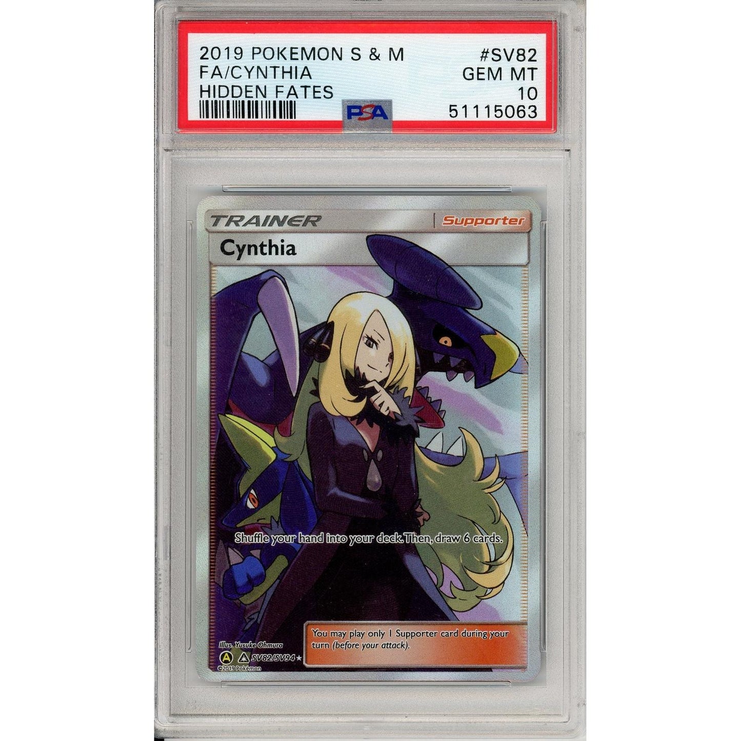 Pokemon Graded: Cynthia SV82/SV94 Hidden Fates (2019) Full Art PSA 10