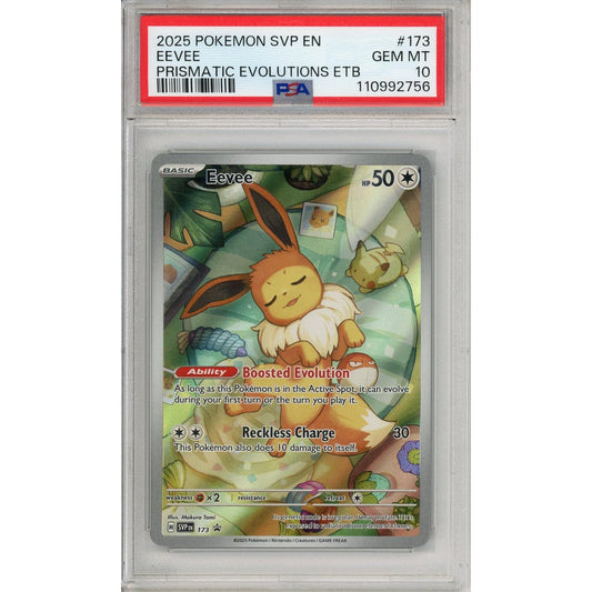 Pokemon Graded: Eevee #173 Prismatic Evolutions ETB Promo (2025) Full Art PSA 10