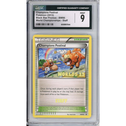 Pokemon Graded: Champions Festival #BW95 Black Star STAFF Promo World Championships 2013 CGC 9