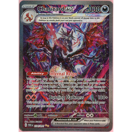 Pokemon Single: Charizard ex 234/91 Paldean Fates (2024) IR Holo LP