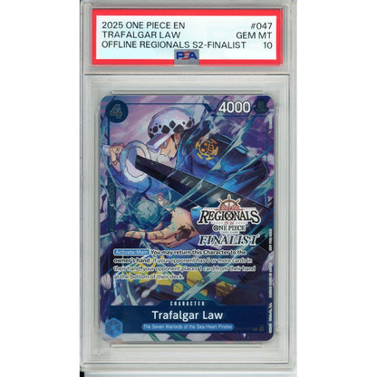 One Piece Graded: Trafalgar Law OP07-047 Offline Regionals Finalist PSA 10
