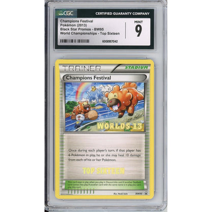 Pokemon Graded: Champions Festival #BW95 Black Star Promo World Championships 2013 Top Sixteen CGC 9