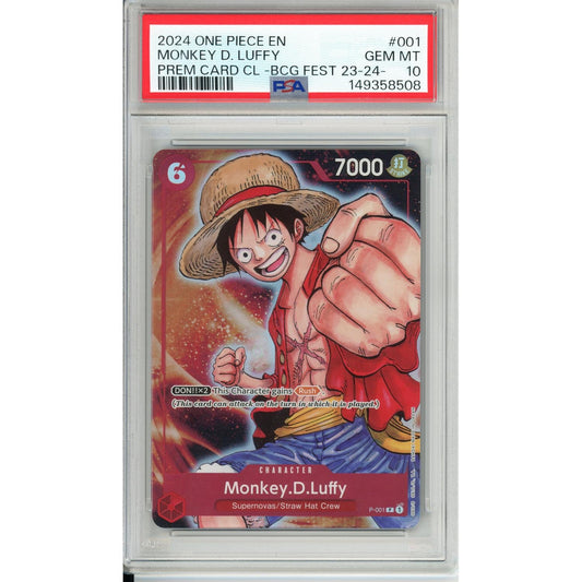 One Piece Graded: Monkey D. Luffy P-001 Premium Card Collection BCG Fest 23-24 PSA 10