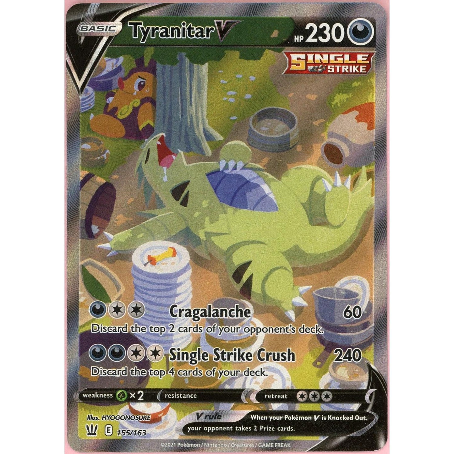 Pokemon Single: Tyranitar 155/163 Battle Styles (2021) Alt Art Holo NM
