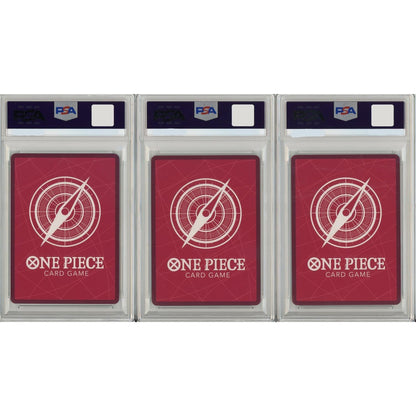 One Piece Graded: Sabo #1, Portgas D. Ace #2 Monkey D. Luffy #3 2nd Anniversary Winners SET OF 3 PSA 10