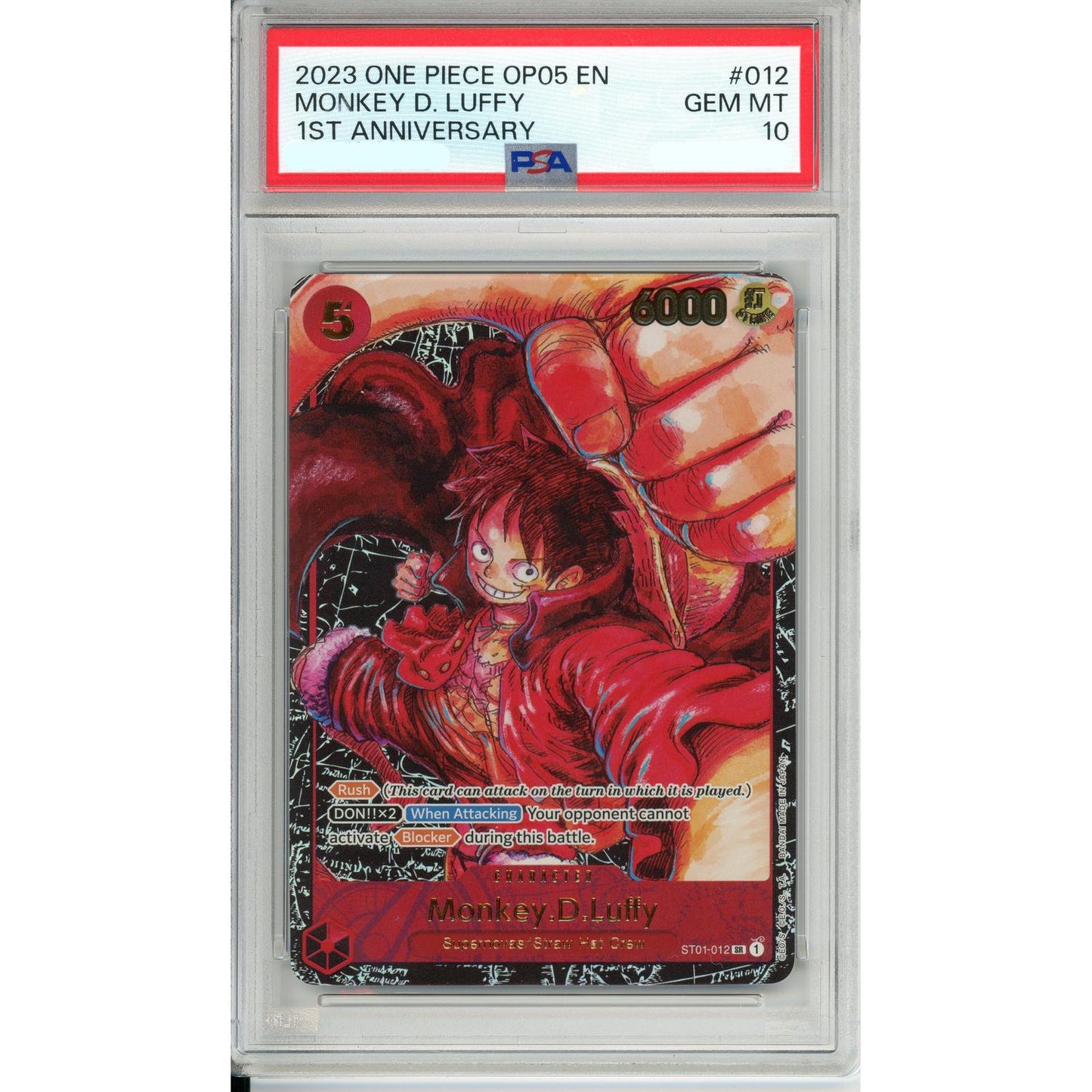 One Piece Graded: Monkey D. Luffy ST01-012 1st Anniversary PSA 10