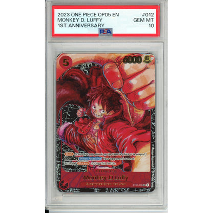One Piece Graded: Monkey D. Luffy ST01-012 1st Anniversary PSA 10
