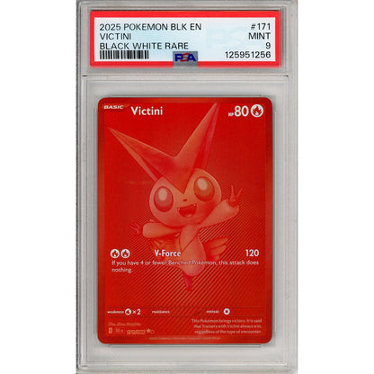 Pokemon Graded: Victini 171/86 Black Bolt (2025) Red Monochrome Holo PSA 9
