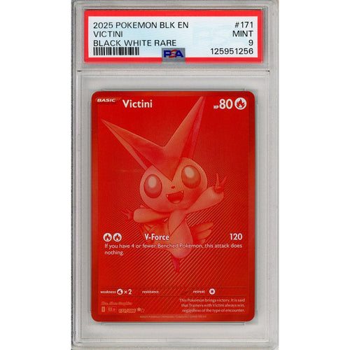 Pokemon Graded: Victini 171/86 Black Bolt (2025) Red Monochrome Holo PSA 9