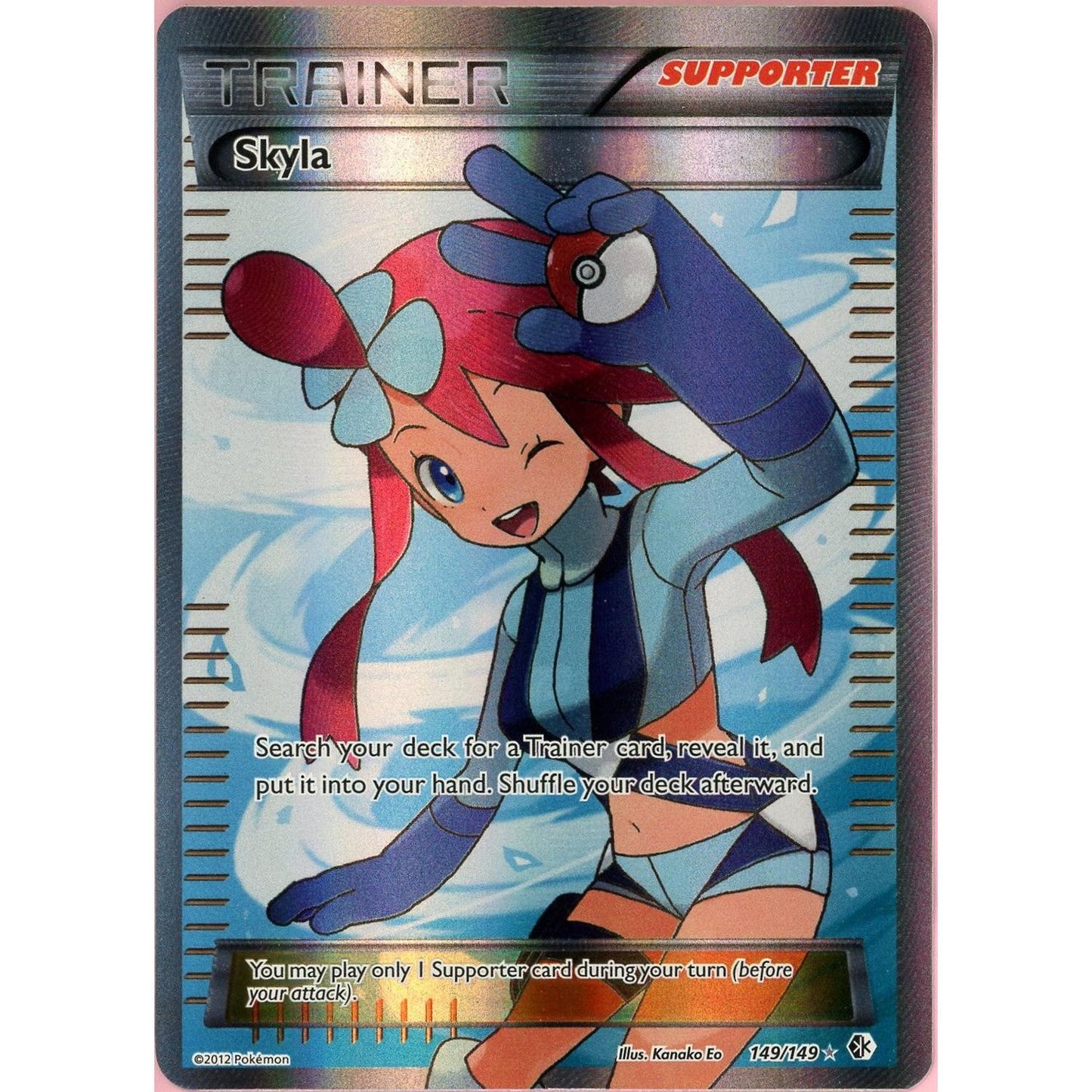 Pokemon Single: Skyla 149/149 Boundaries Crossed (2012) Full Art Holo LP