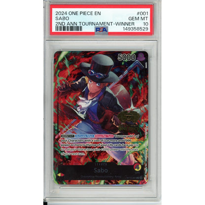 One Piece Graded: Sabo ST13-001 2nd Anniversary Tournament Winner PSA 10