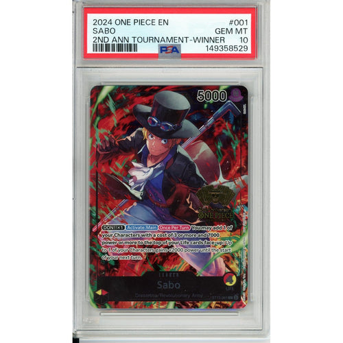 One Piece Graded: Sabo ST13-001 2nd Anniversary Tournament Winner PSA 10