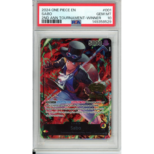 One Piece Graded: Sabo ST13-001 2nd Anniversary Tournament Winner PSA 10