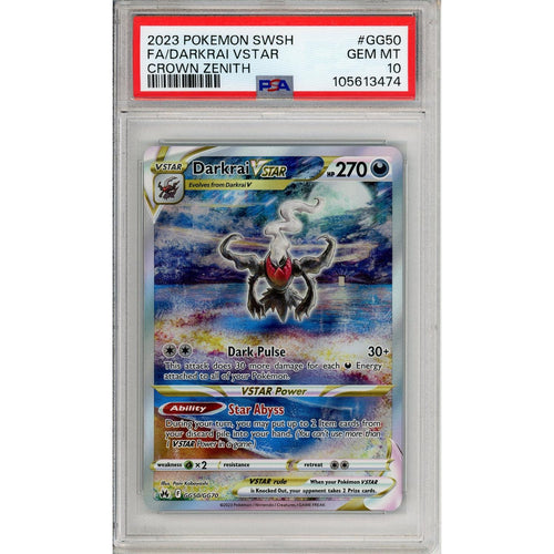 Pokemon Graded: Darkrai VSTAR GG50/GG70 Crown Zenith (2023) Full Art Holo PSA 10