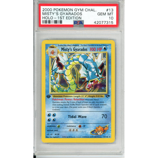 Pokemon Graded: Misty's Gyarados 1st Edition 13/132 Gym Challenge (2000) Holo PSA 10