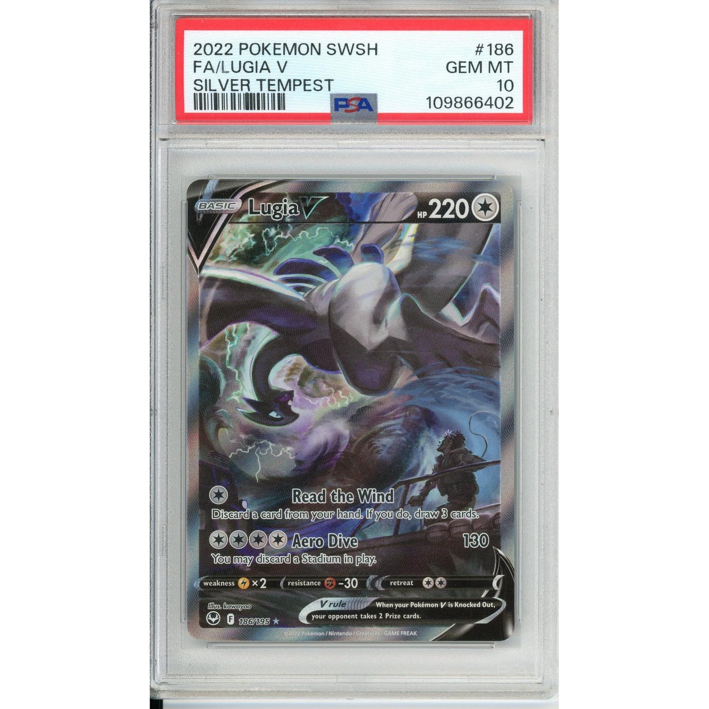 Pokemon Graded: Lugia V 186/195 Silver Tempest (2022) Full Art PSA 10