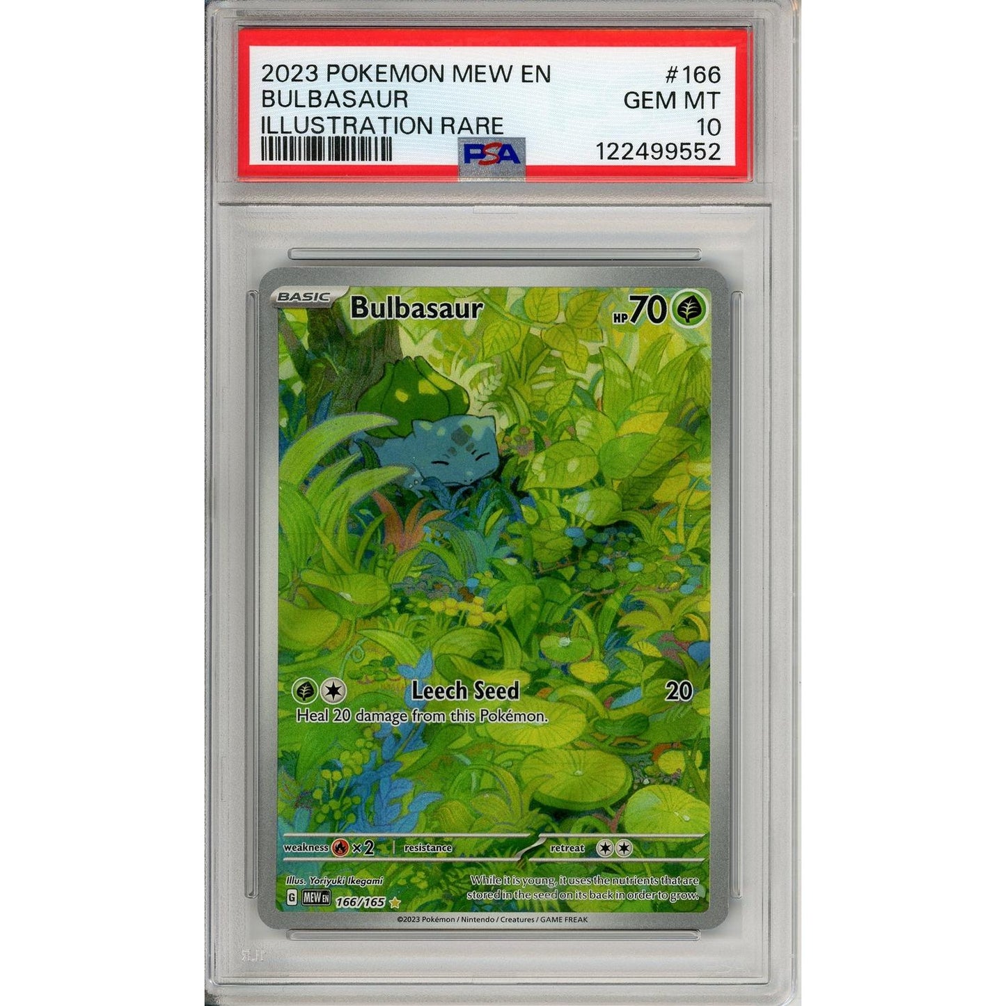 Pokemon Graded: Bulbasaur 166/165 Scarlet & Violet 151 (2023) IR Holo PSA 10