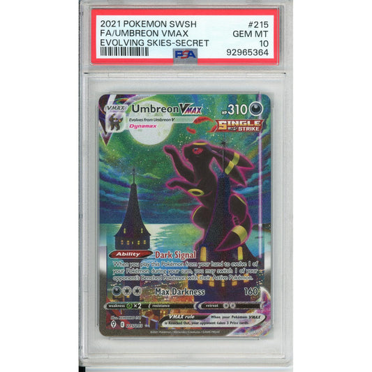 Pokemon Graded: Umbreon 215/203 Evolving Skies (2021) Secret Rare PSA 10
