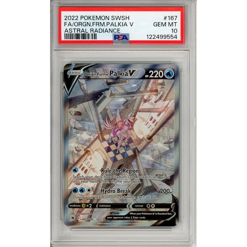 Pokemon Graded: Origin Forme Palkia V 167/189 Astral Radiance (2022) Full Art Holo PSA 10
