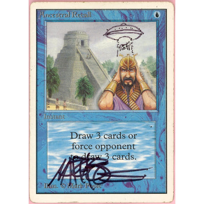 MTG Single: Ancestral Recall Unlimited Edition (1993) HP/Altered