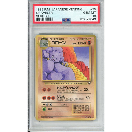 Pokemon Graded: JP Graveler #75 Vending Series II (1998) PSA 10