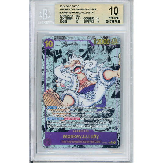 One Piece Graded: Monkey D. Luffy PRB01 Manga Alternate Art Beckett 10