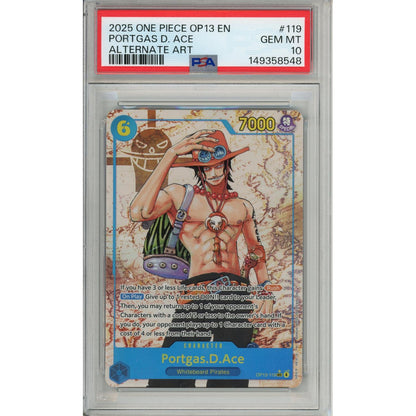 One Piece Graded: Portgas D. Ace OP13-119 Alternate Art PSA 10