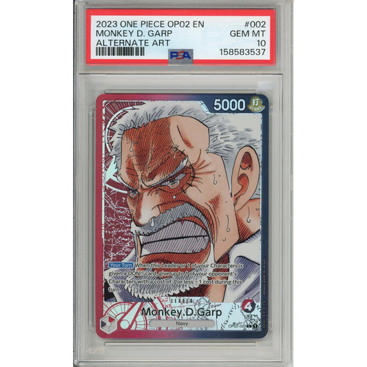 One Piece Graded: Monkey D. Garp OP02-002 Leader Alternate Art PSA 10