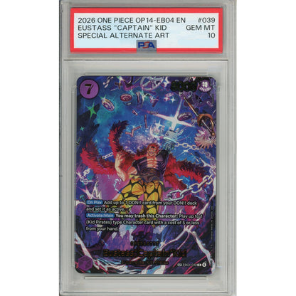 One Piece Graded: Eustass "Captain" Kid EB04-039 Special Alt Art PSA 10
