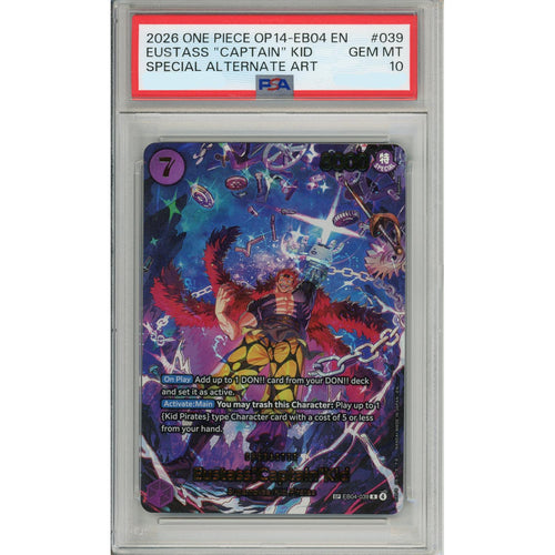 One Piece Graded: Eustass "Captain" Kid EB04-039 Special Alt Art PSA 10
