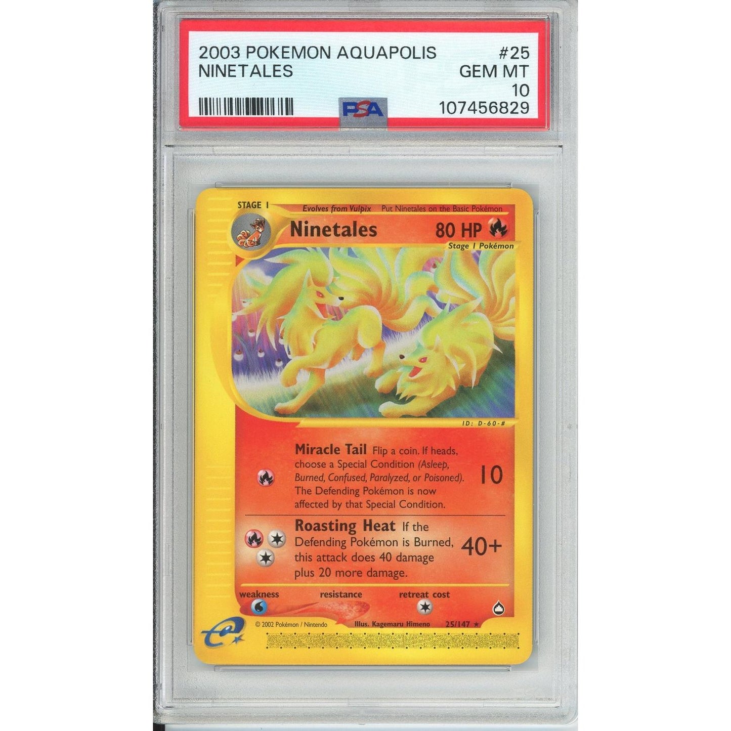 Pokemon Graded: Ninetales 25/147 Aquapolis (2003) PSA 10