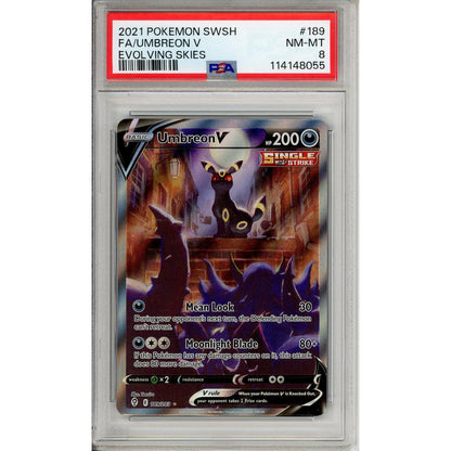 Pokemon Graded: Umbreon V 189/203 Evolving Skies (2021) Full Art Holo PSA 8