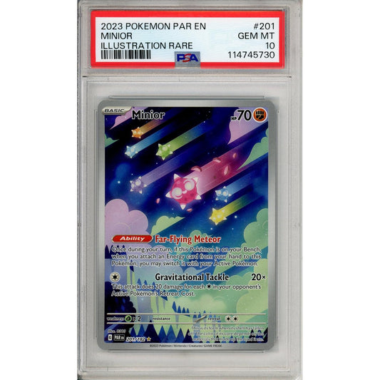 Pokemon Graded: Minior 201/182 Paradox Rift (2023) IR Holo PSA 10
