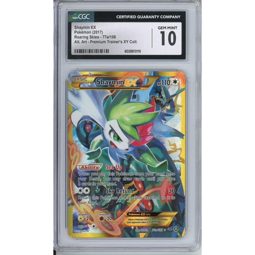 Pokemon Graded: Shaymin EX 77a/108 Roaring Skies XY Premium Trainer Collection (2017) Alt Art Holo CGC 10