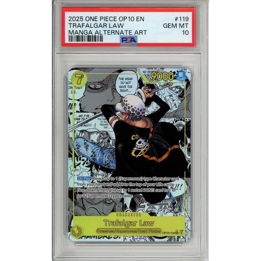 One Piece Graded: Trafalgar Law Manga Alt Art OP10-119 Royal Blood PSA 10