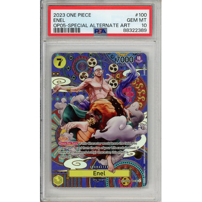 One Piece Graded: Enel Special Alt Art OP05-100 Awakening of a New Era PSA 10