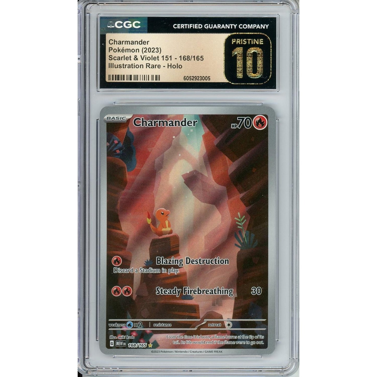 Pokemon Graded: Charmander 168/165 Scarlet & Violet 151 (2023) IR Holo CGC Pristine 10