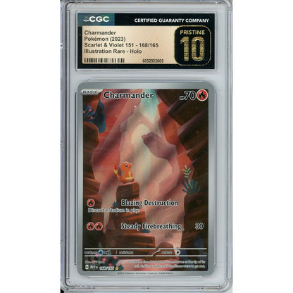 Pokemon Graded: Charmander 168/165 Scarlet & Violet 151 (2023) IR Holo CGC Pristine 10