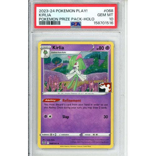 Pokemon Graded: Kirlia #068 2023-2024 Pokemon Play Prize Pack Holo PSA 10