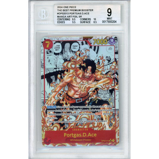 One Piece Graded: Portgas D. Ace Manga Alt Art OP02-013 The Best Beckett 9