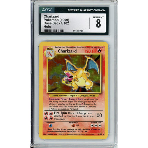Pokemon Graded: Charizard 4/102 Base Set (1999) Holo CGC 8