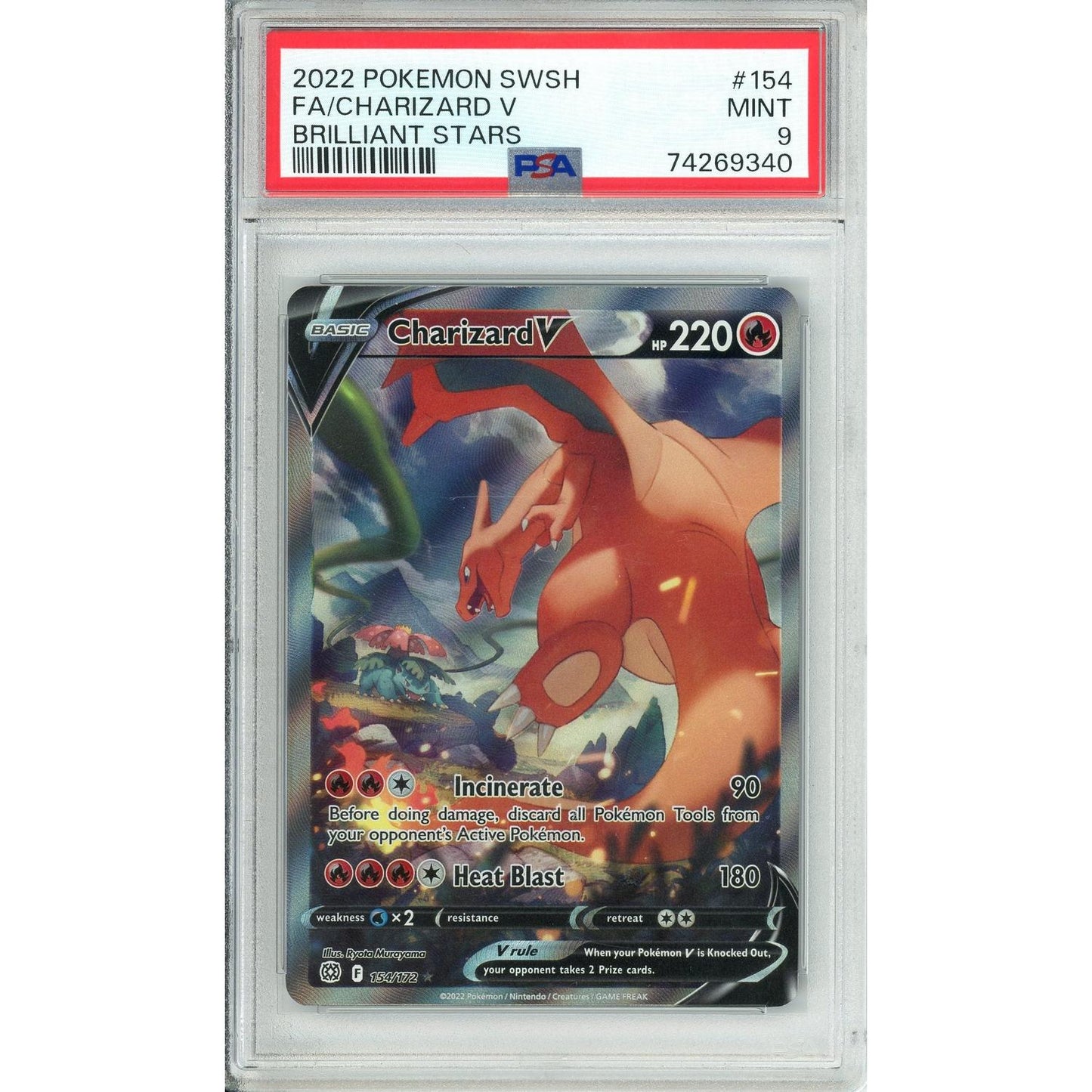 Pokemon Graded: Charizard V 154/172 Brilliant Stars (2022) PSA 9
